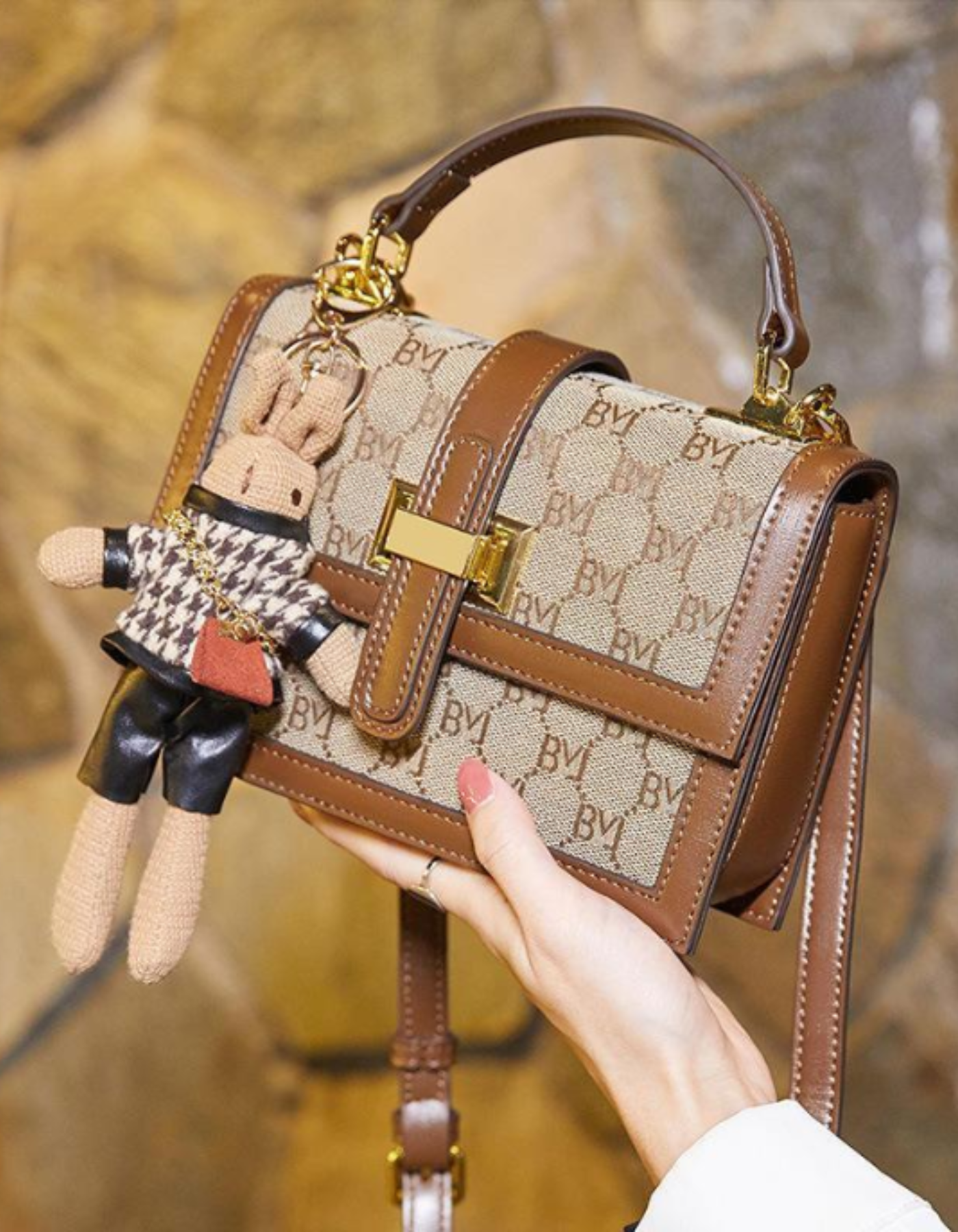 Florentia – Zawieszka z monogramem w kształcie króliczka – Torba na ramię
