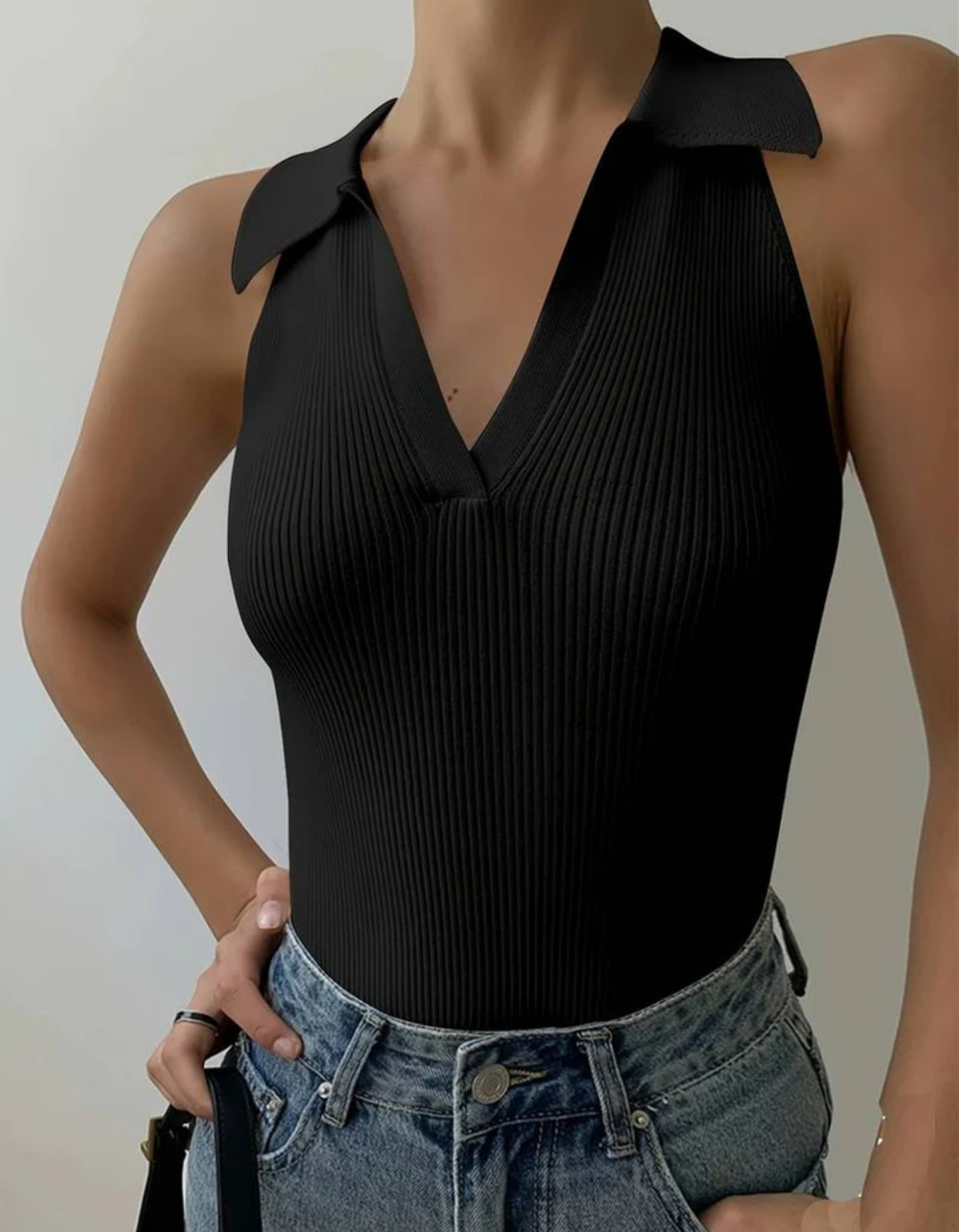 Lara – Elegancki wzór w prążki – Koszulka polo