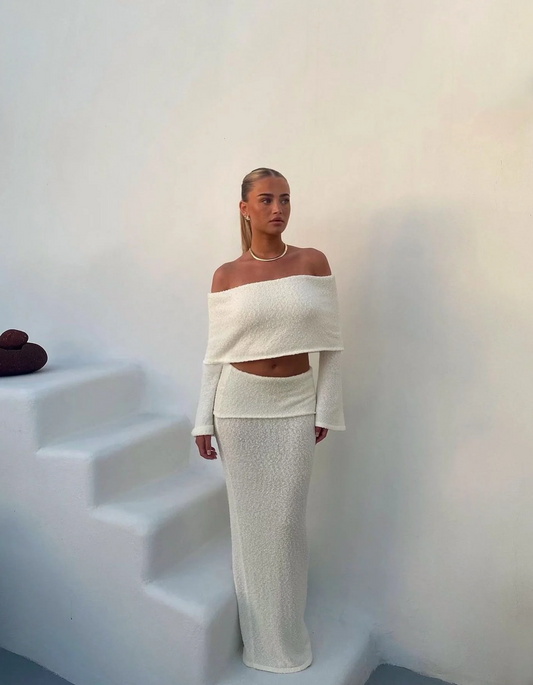 Alessa – Elegancja z odkrytymi ramionami – Zestaw dwuczęściowy